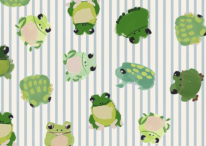 Wee Blue Bell Little Frogs, Pond - Roller Blind - Image 6
